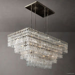 Marignan Modern Crystal Tiered Rectangle Chandelier 72"