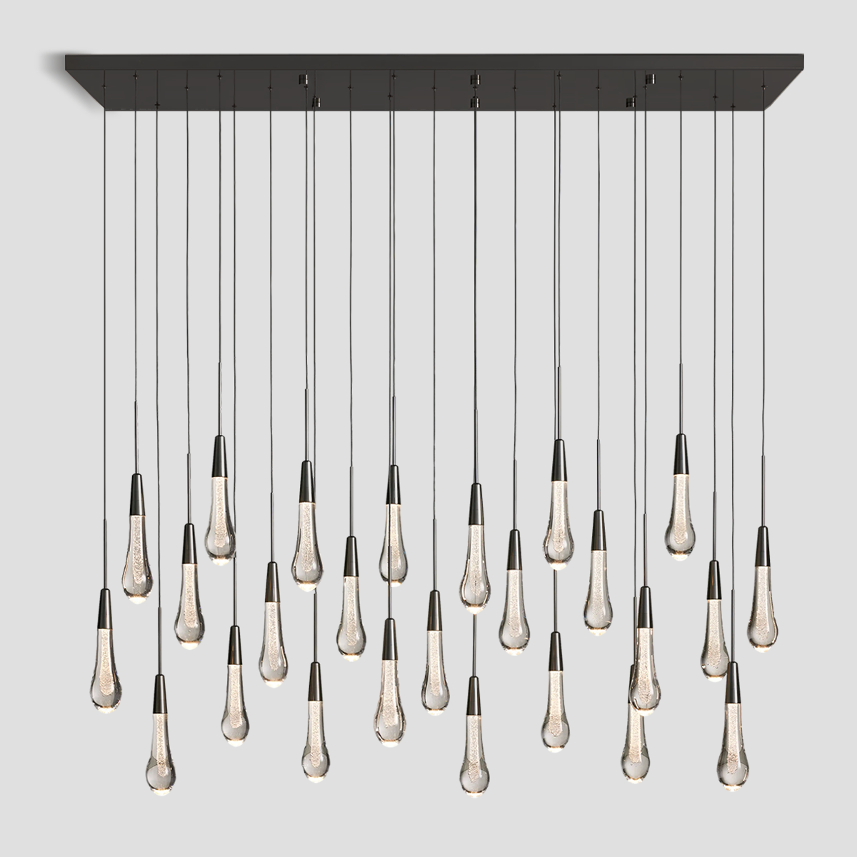 Soltaire Raindrop Glass Linear Chandelier