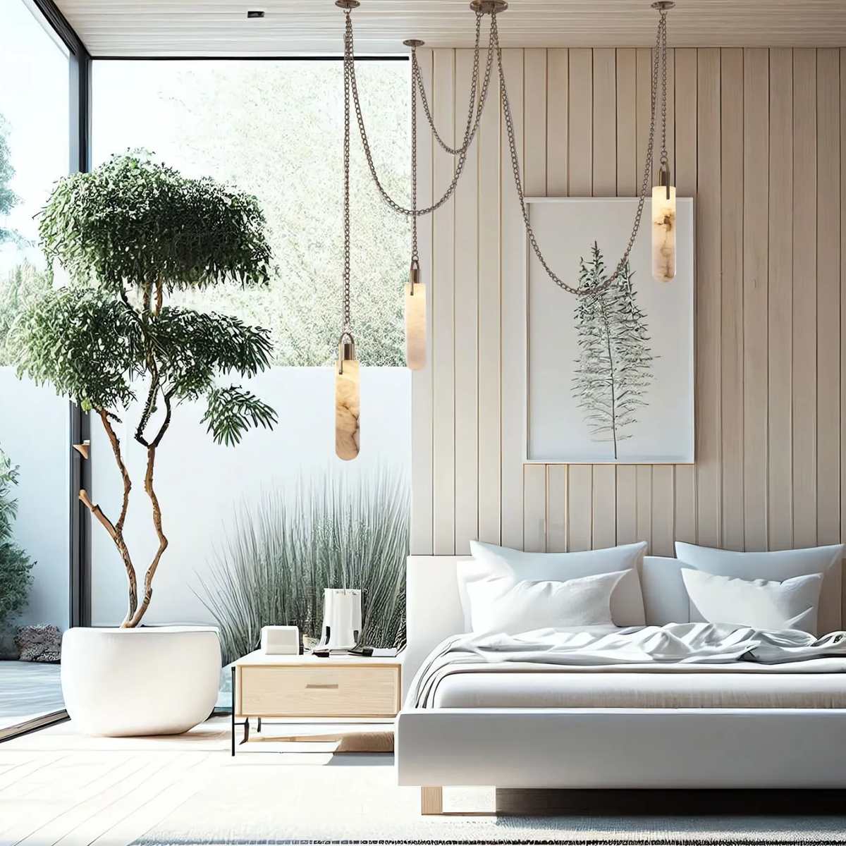 Alabaster Flint 3 Light Pendant Light