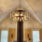 Harlow Faceted Crystal Round Chandelier 43"