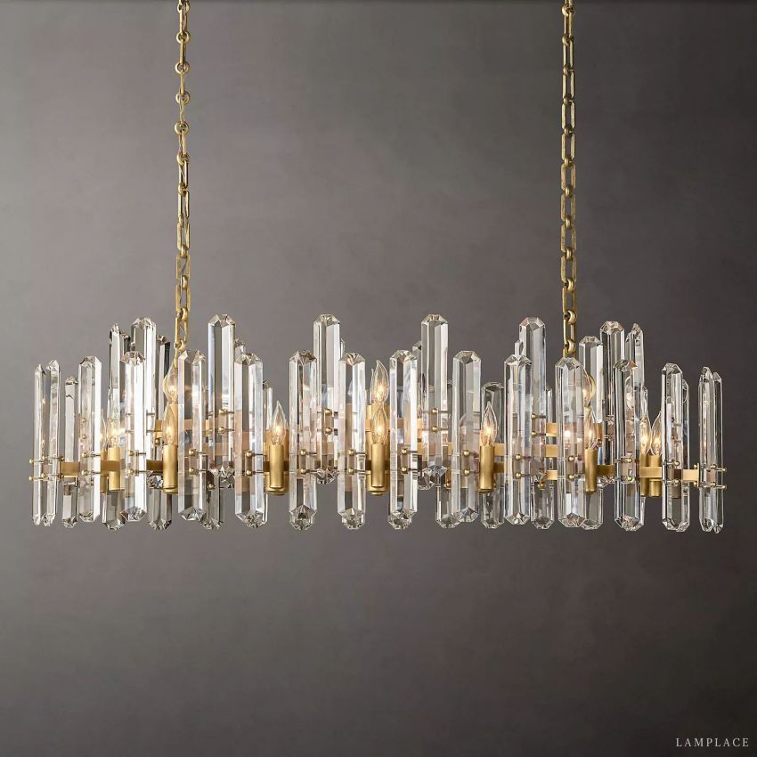 Monclair Radiant Crystal Linear Chandelier 54"