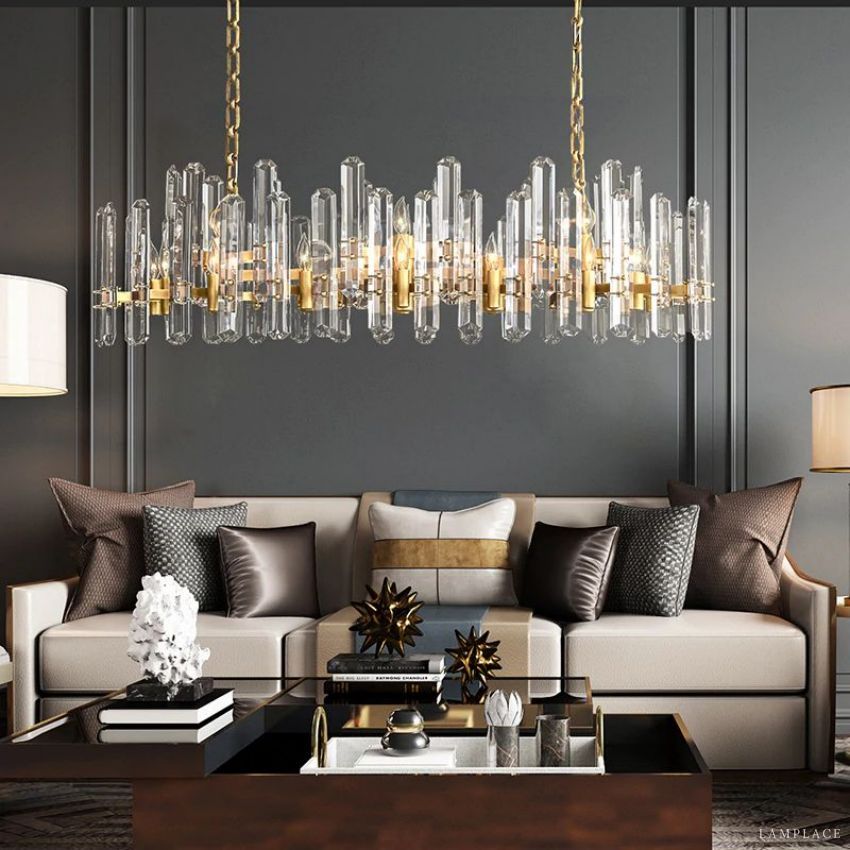 Monclair Radiant Crystal Linear Chandelier 54"