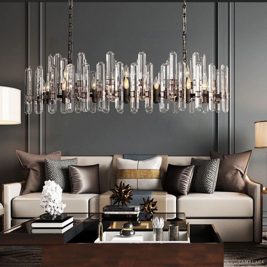 Monclair Radiant Crystal Linear Chandelier 54"