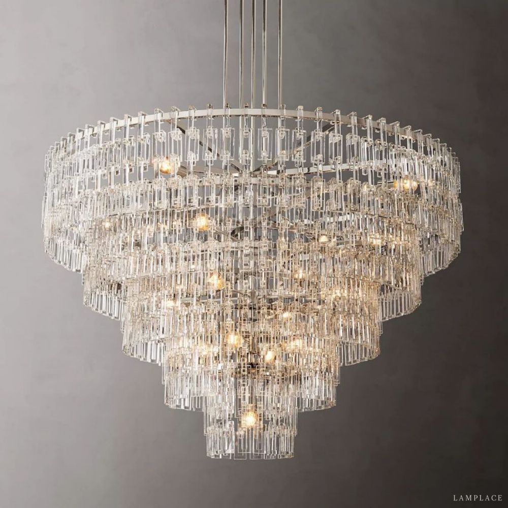 Marignan Modern Crystal Tiered Round Chandelier 60"