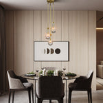 Rain Aura Glass Round Chandelier 8"