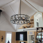 Harlow Faceted Crystal Round Chandelier 43"