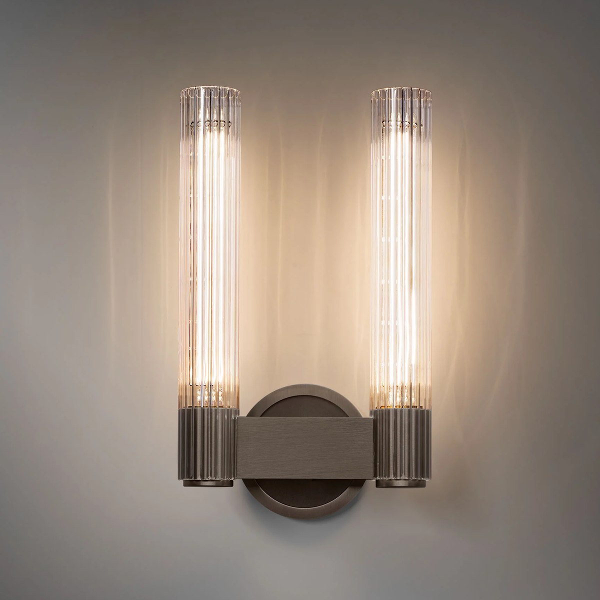 Vallon Etched Glass Double Wall Sconce