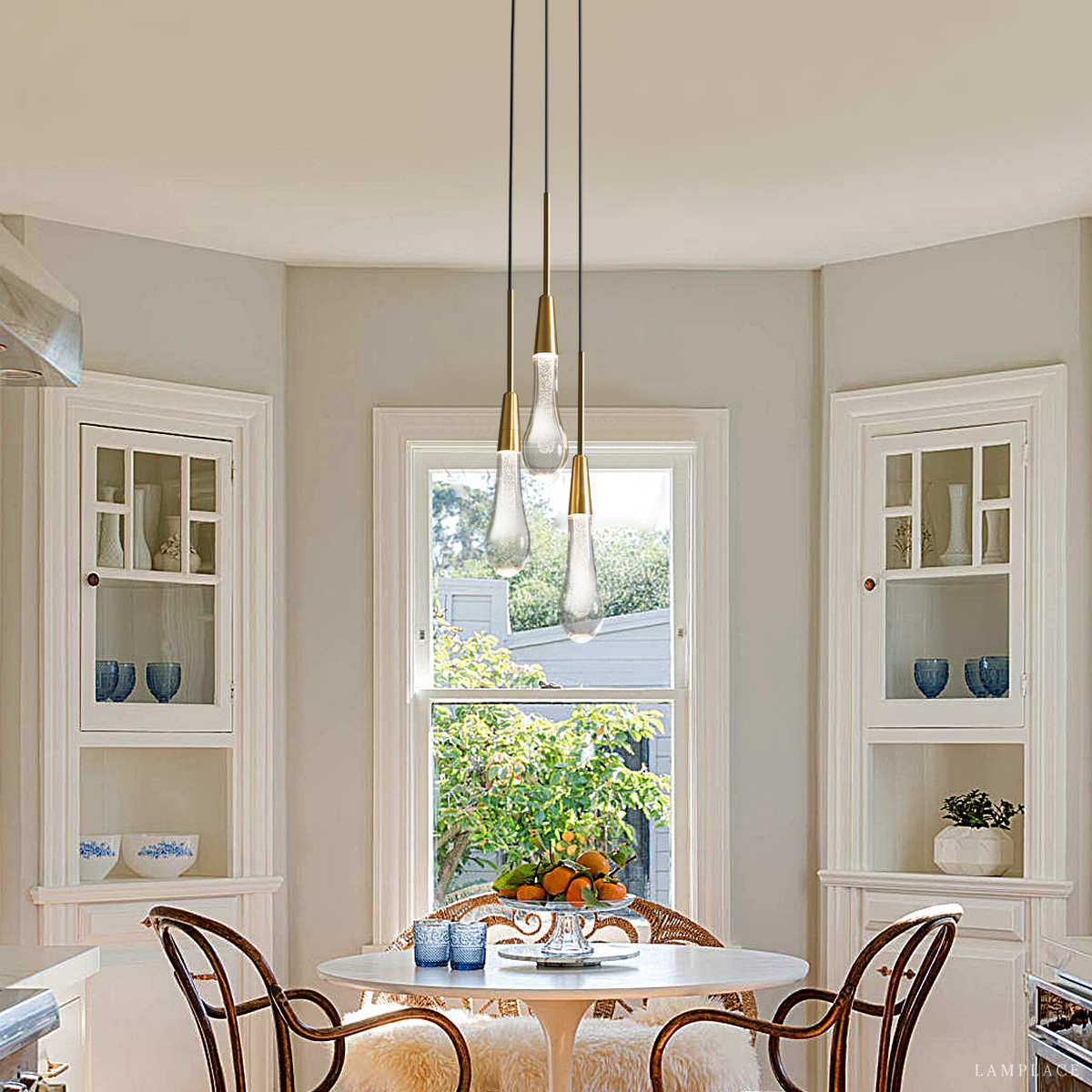 Soltaire Raindrop Crystal Cluster Pendant Light