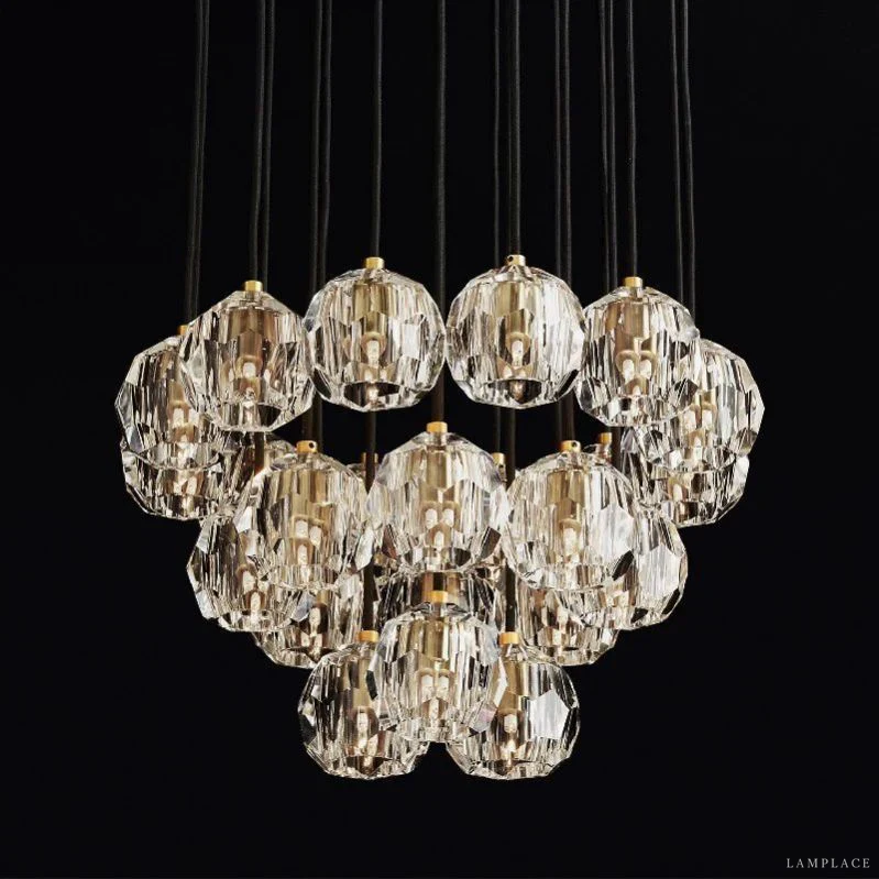 Boule De Radiant Crystal Cluster Chandelier 24"