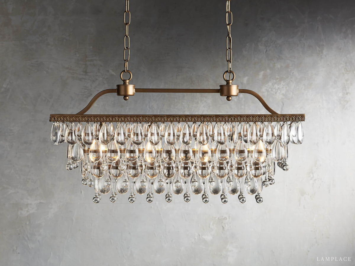 Anabella Exquisite Crystal Rectangular Chandelier