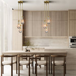 Rain Aura Glass Round Chandelier 8"