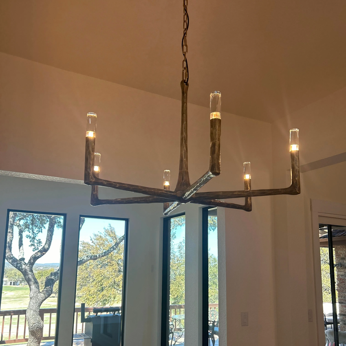 Thaddeus Artisan Forged Round Chandelier 48"