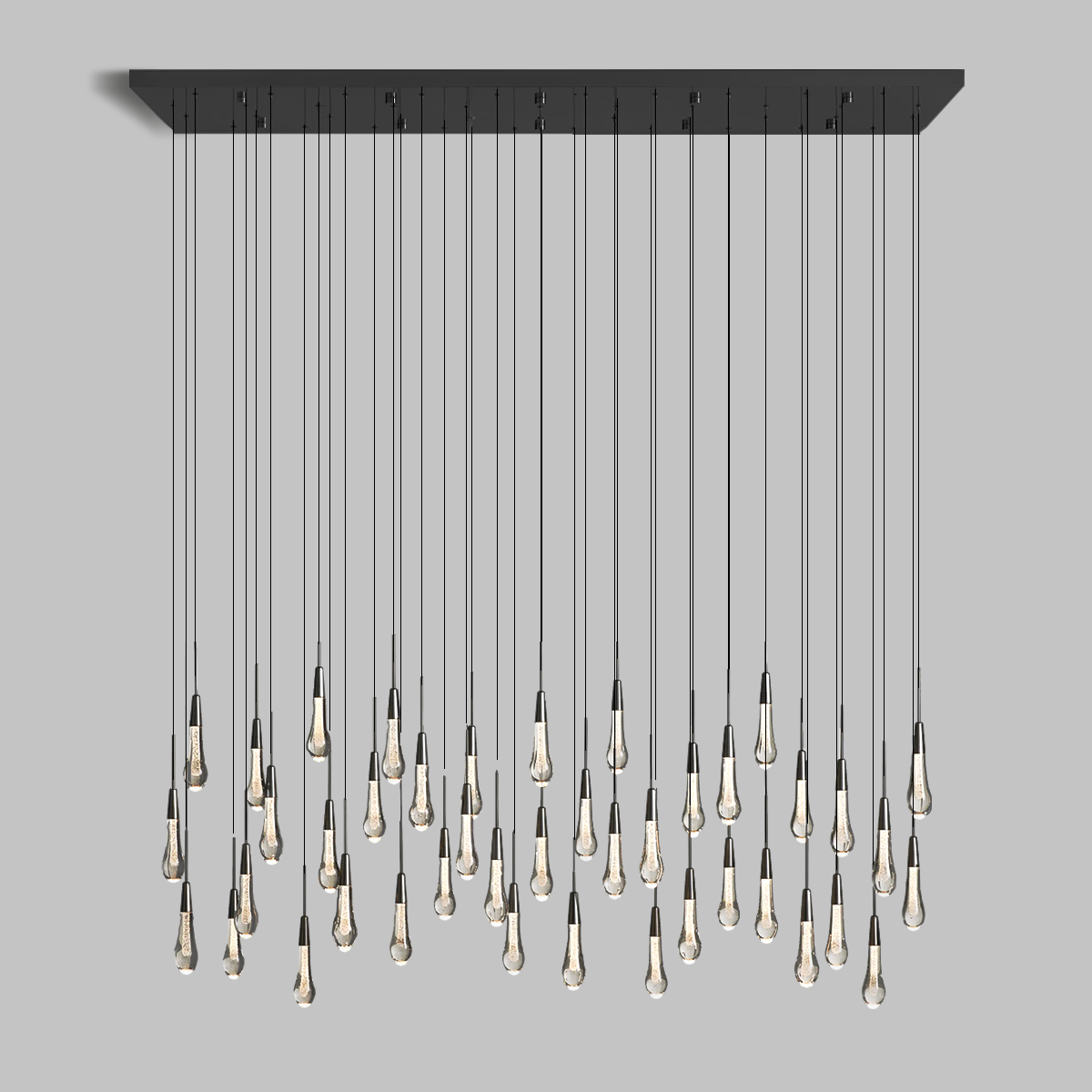 Soltaire Raindrop Glass Linear Chandelier
