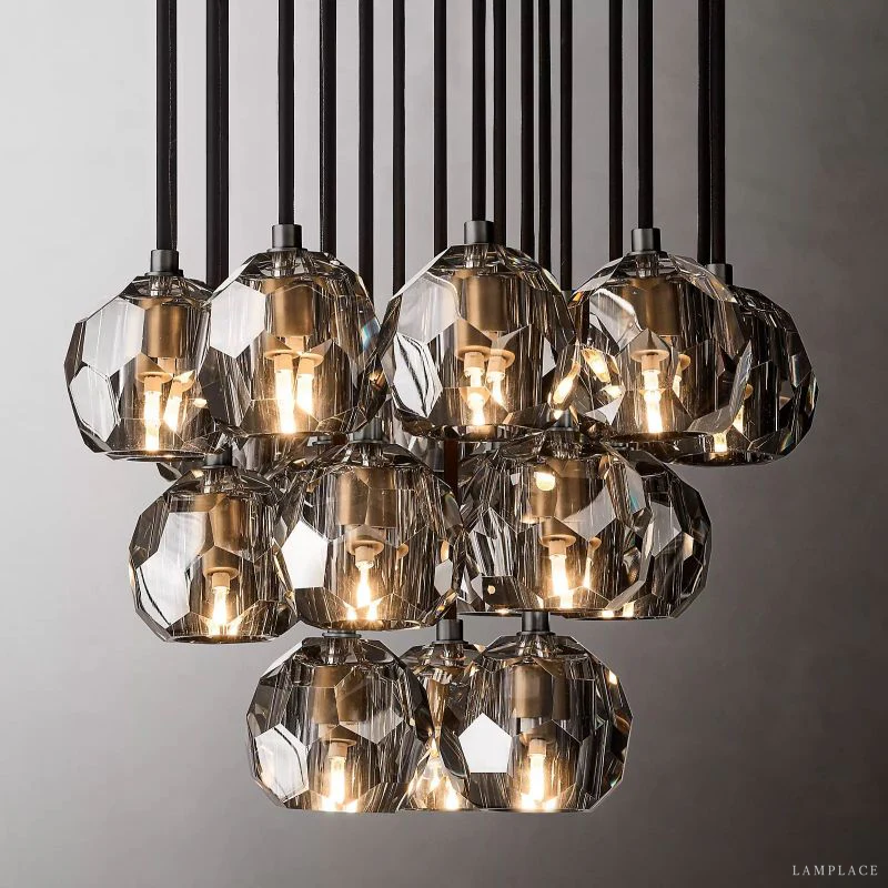 Boule De Radiant Crystal Cluster Chandelier 19"
