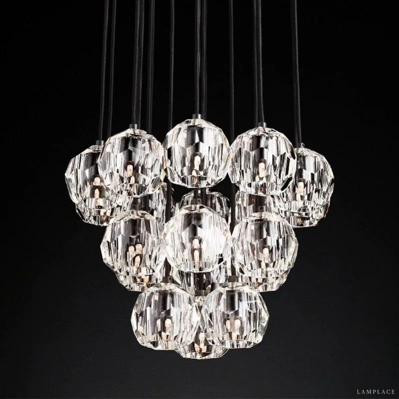 Boule De Radiant Crystal Cluster Chandelier 19"