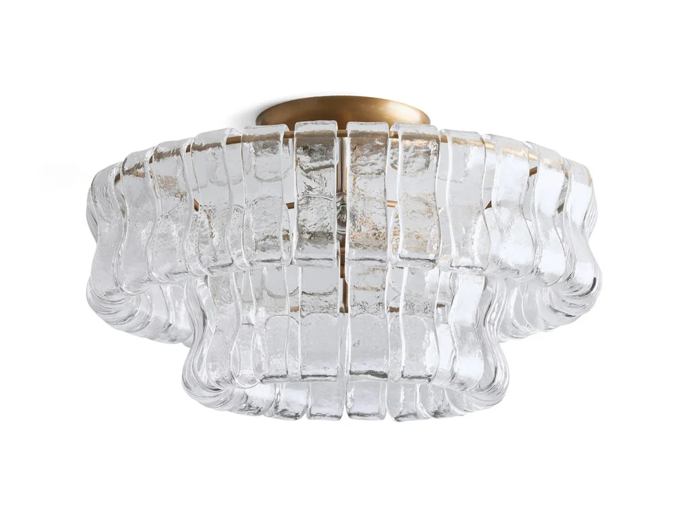 Ghiaccio Textured Glass Flush Mount