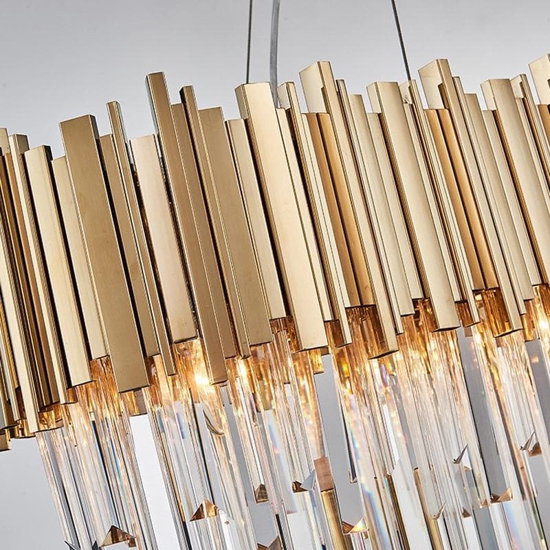 Natasha Structured Crystal Rectangular Chandelier