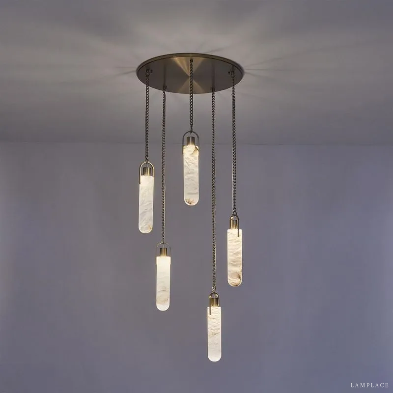 Alabaster Flint 5 Light Round Chandelier