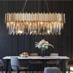 Natasha Structured Crystal Rectangular Chandelier