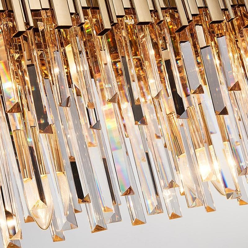 Natasha Structured Crystal Rectangular Chandelier