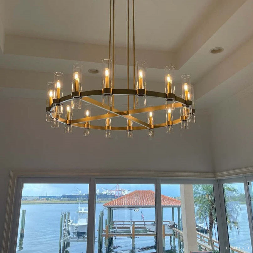 Ravelle Clear Glass Round Chandelier 60"