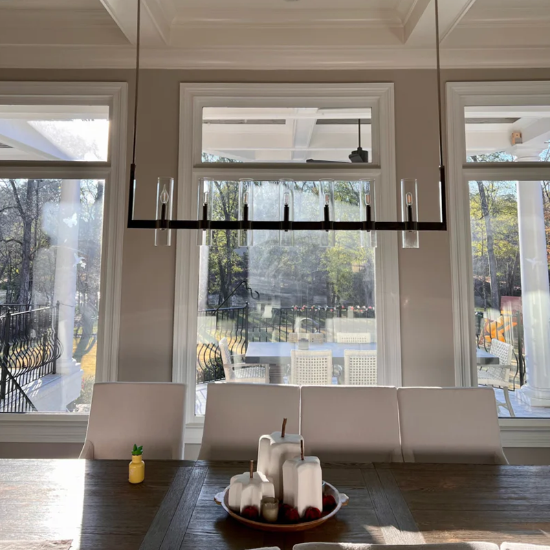 Ravelle Clear Glass Linear Chandelier 59"
