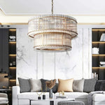San Marco Vintage Glass Two-Tier Round Chandelier 48"