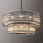 San Marco Vintage Glass Two-Tier Round Chandelier 60"