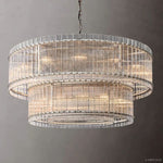 San Marco Vintage Glass Two-Tier Round Chandelier 60"