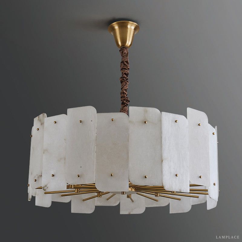 Alabaster Lorry Modern Round Chandelier