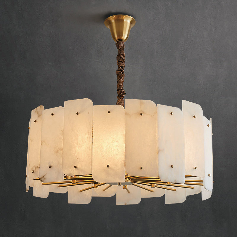 Alabaster Lorry Modern Round Chandelier