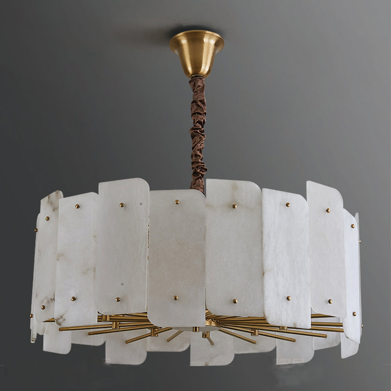 Alabaster Lorry Modern Round Chandelier