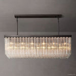 Cielo Lustred Glass Rectangle Chandelier 73"
