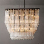 Cielo Lustred Glass Square Chandelier 45"