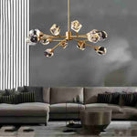 Angle Faceted Crystal Oval Chandelier