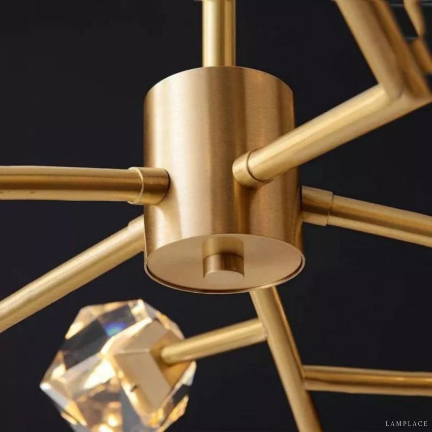 Angle Faceted Crystal Oval Chandelier