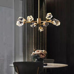 Angle Faceted Crystal Oval Chandelier
