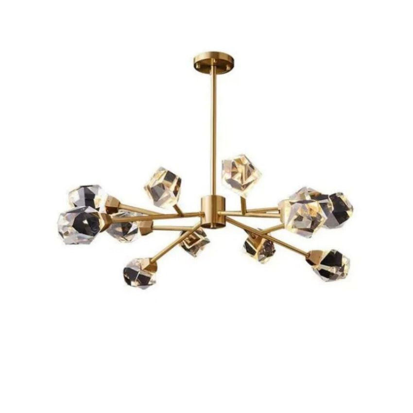 Angle Faceted Crystal Oval Chandelier