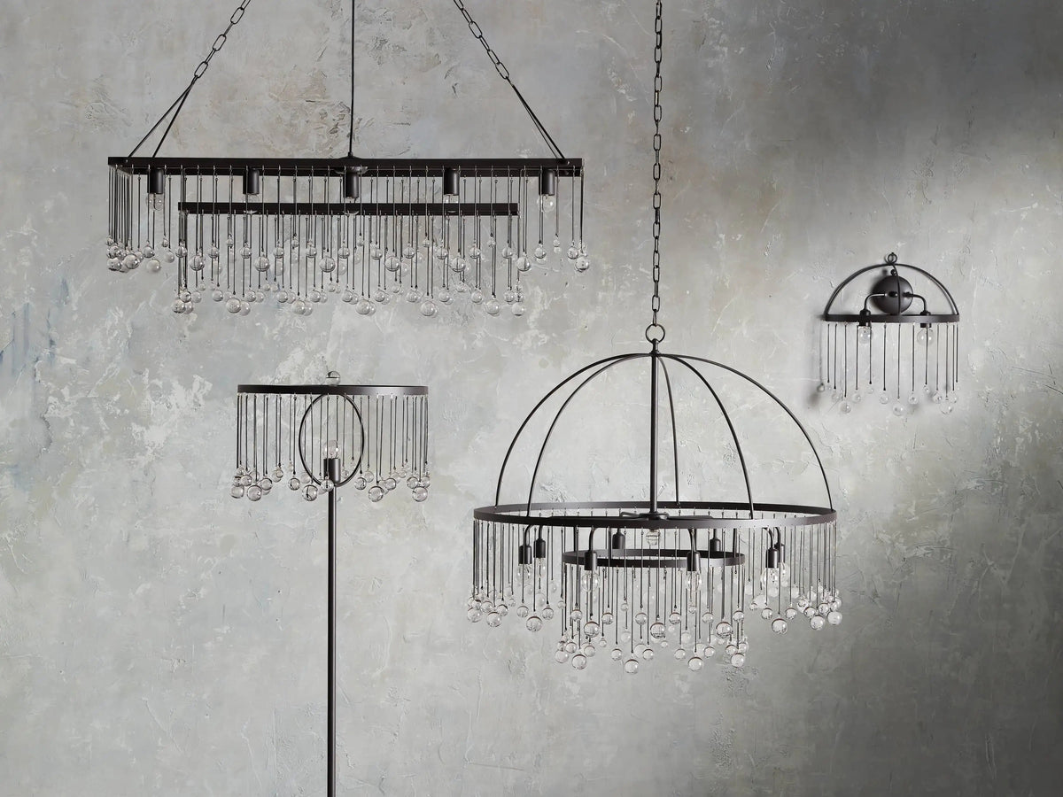 Aubrey Crystal Ball Tiered Round Chandelier