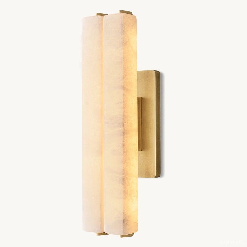 Audubon Sculpt Alabaster Double Wall Sconce