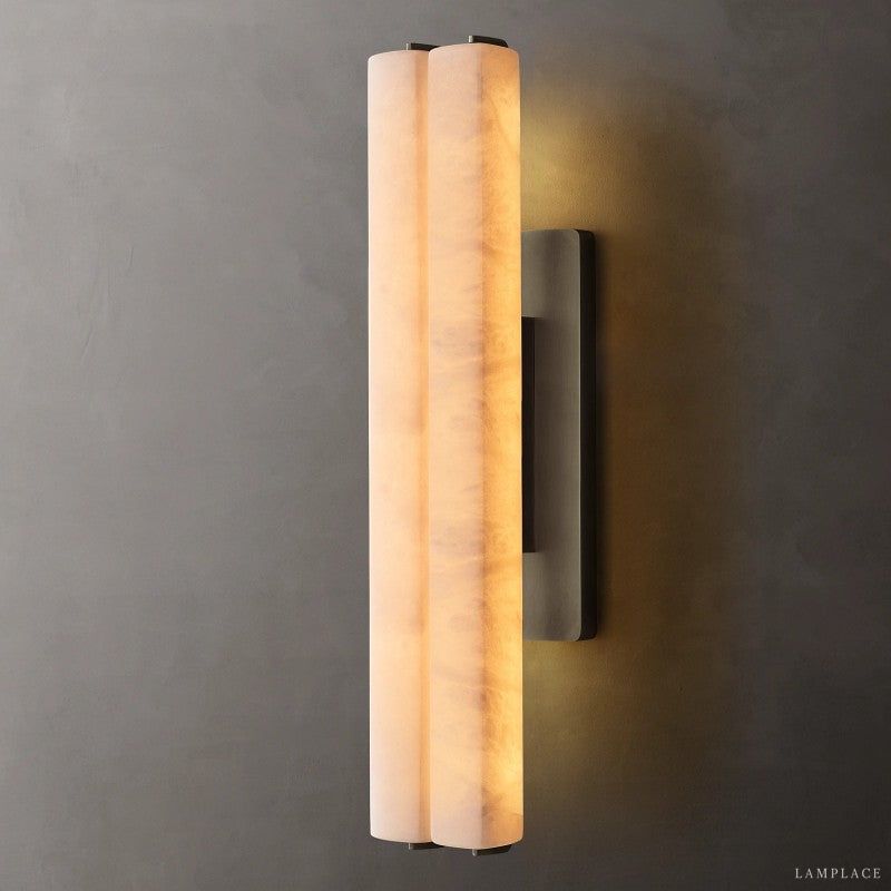 Audubon Sculpt Alabaster Double Wall Sconce