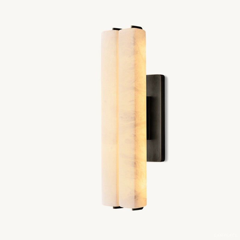 Audubon Sculpt Alabaster Double Wall Sconce