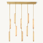 Audubon Sculpt Alabaster Linear Chandelier 54"
