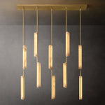 Audubon Sculpt Alabaster Linear Chandelier 54"