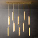Audubon Sculpt Alabaster Linear Chandelier 54"