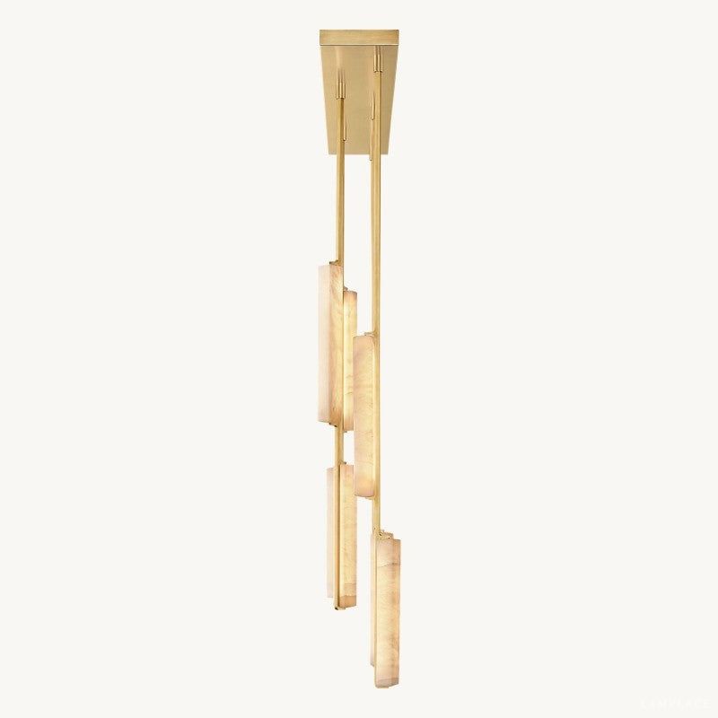 Audubon Sculpt Alabaster Linear Chandelier 54"