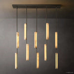 Audubon Sculpt Alabaster Linear Chandelier 54"