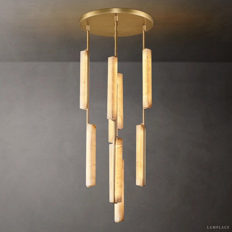 Audubon Sculpt Alabaster Round Chandelier 24"