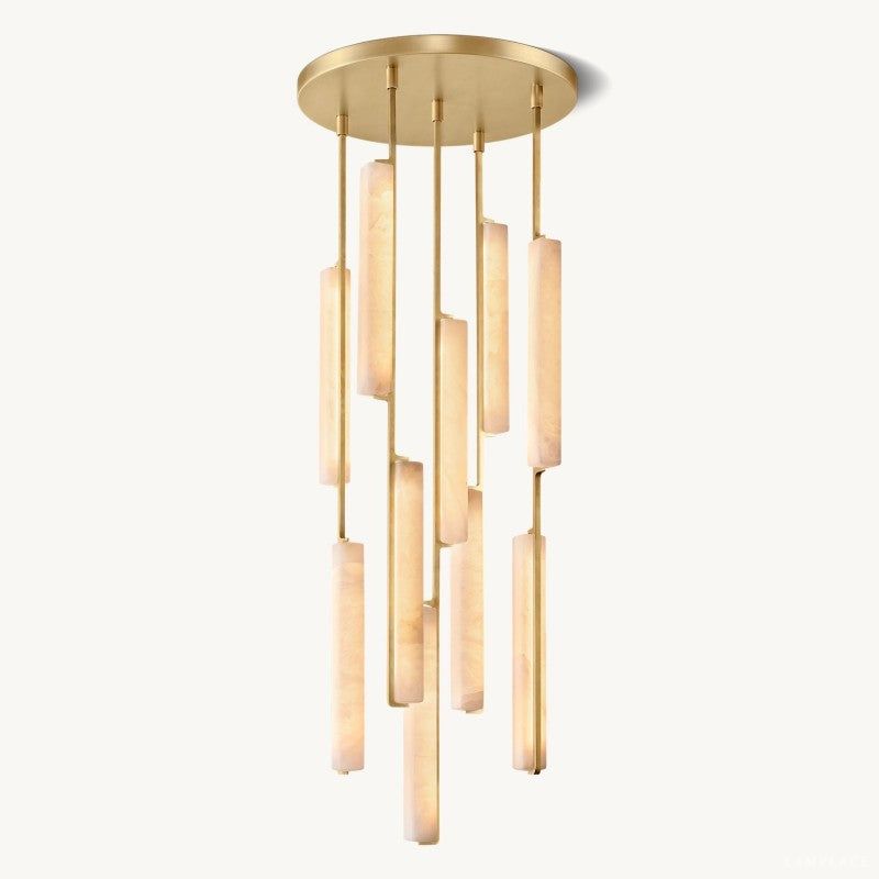Audubon Sculpt Alabaster Round Chandelier 24"
