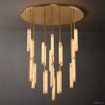 Audubon Sculpt Alabaster Round Chandelier 56"